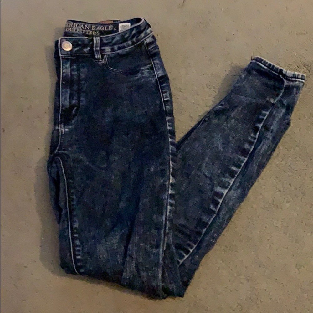 American Eagle acid wash sky high jeggings